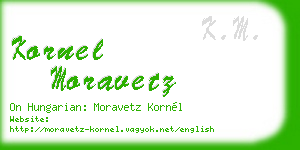 kornel moravetz business card